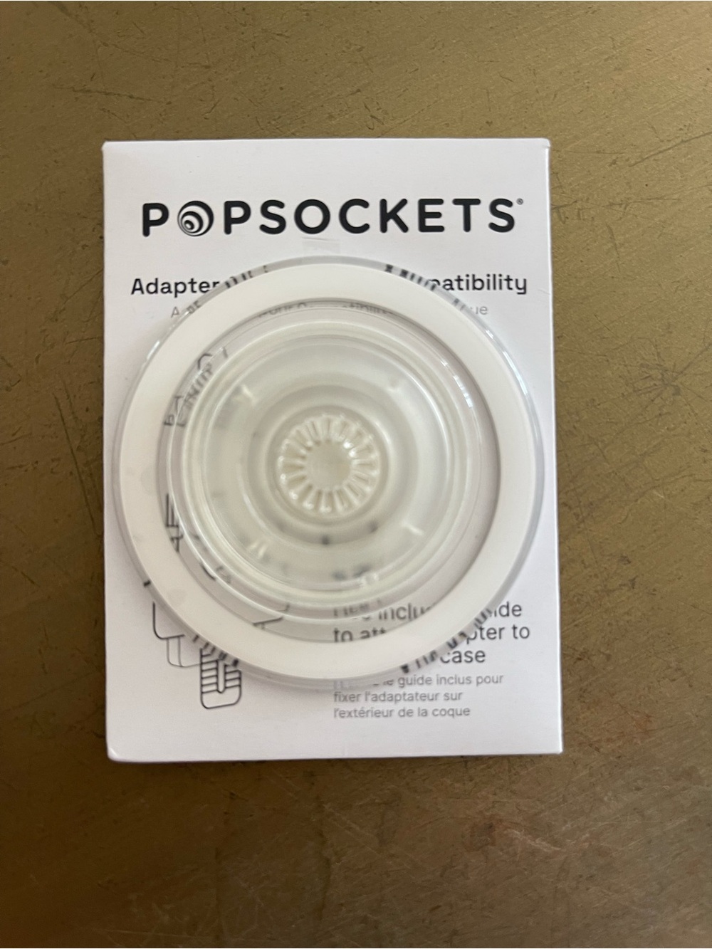 PopSocket Adapter Ring - White/Clear Accent